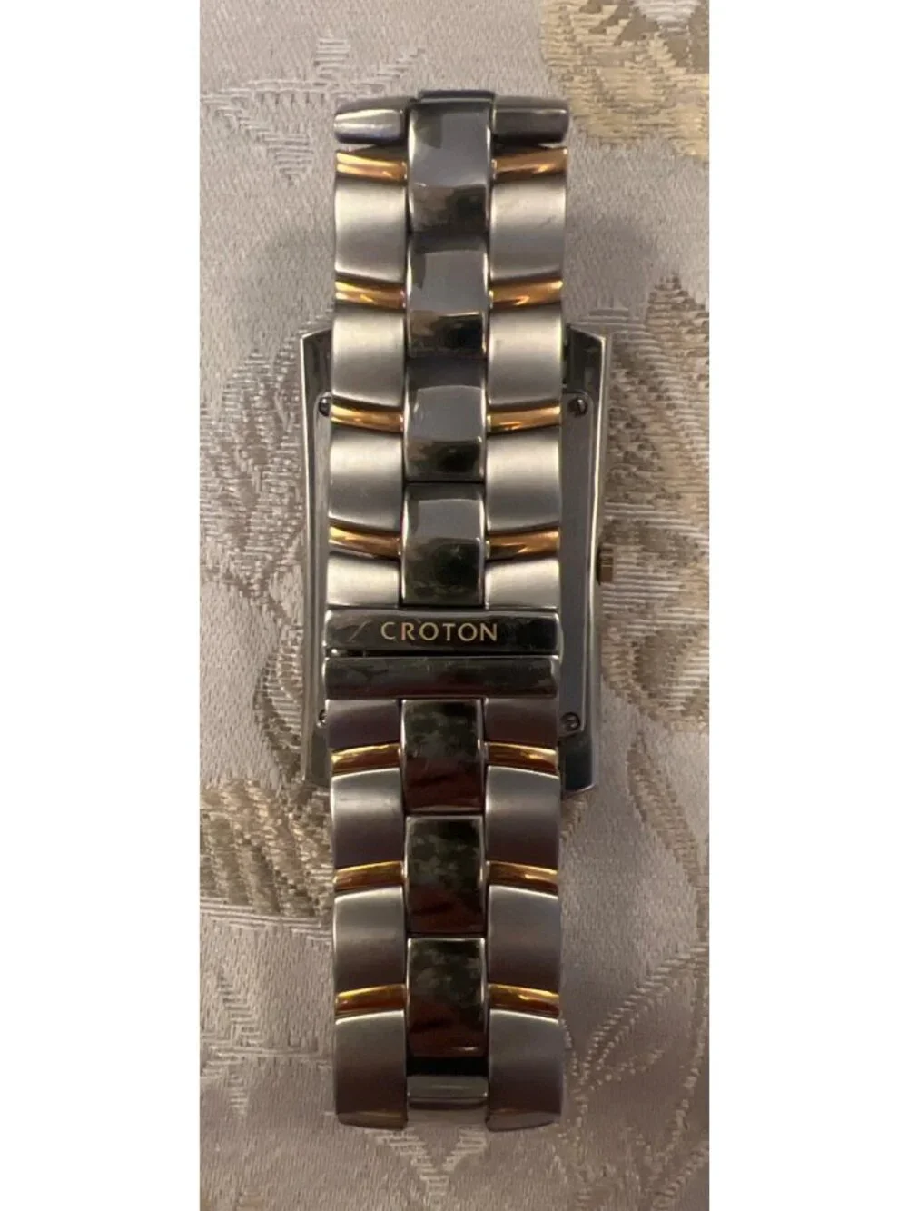 Croton Equator Mens Watch 18K Gold Stainless Swiss Quartz  With Sapphire & Date